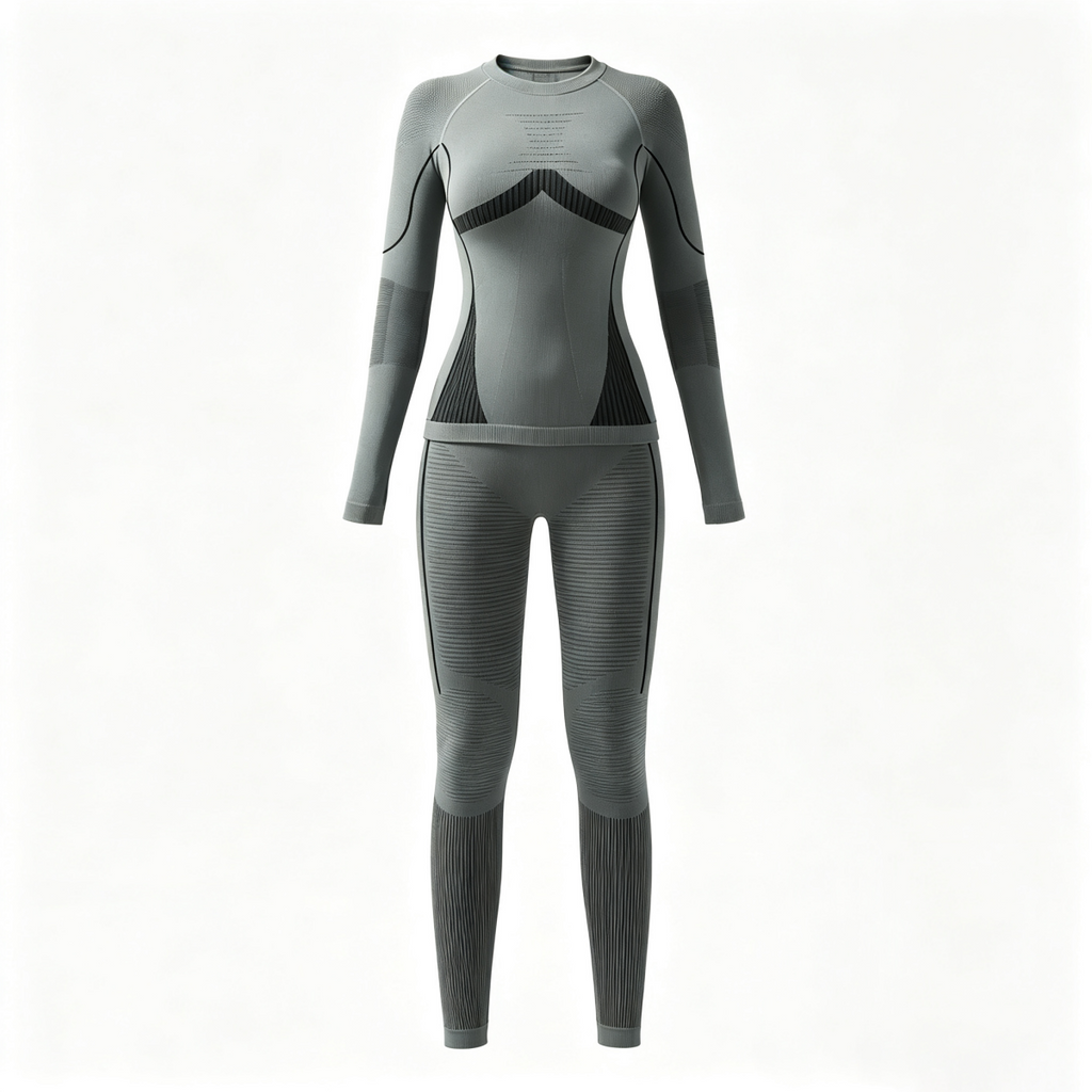 Women’s Gray Thermal Base Layer Set