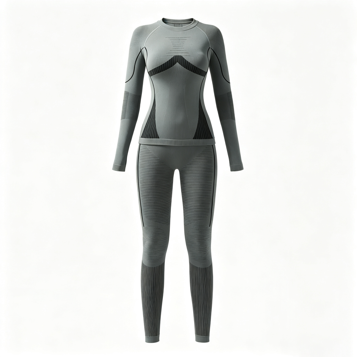 Women’s Gray Thermal Base Layer Set