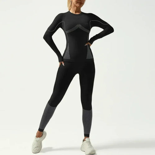 Women’s Black Thermal Base Layer Set