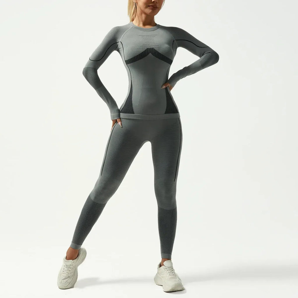 Women’s Gray Thermal Base Layer Set