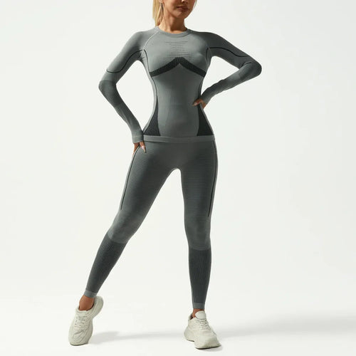 Women’s Gray Thermal Base Layer Set