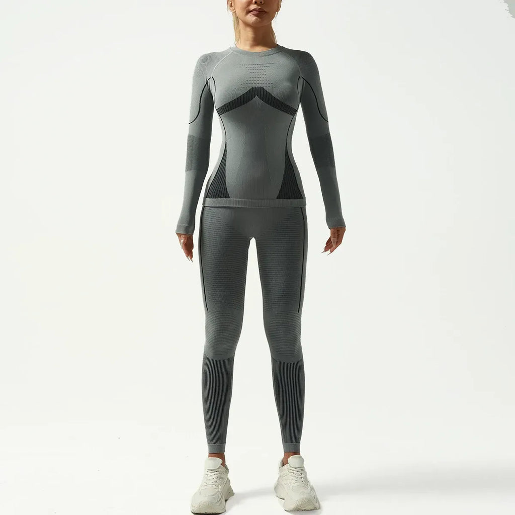 Women’s Gray Thermal Base Layer Set