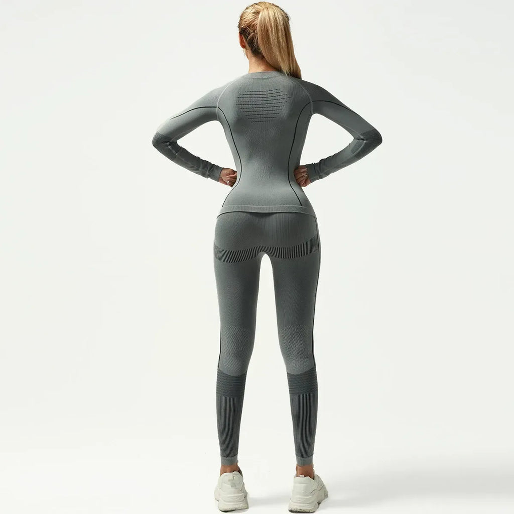 Women’s Gray Thermal Base Layer Set