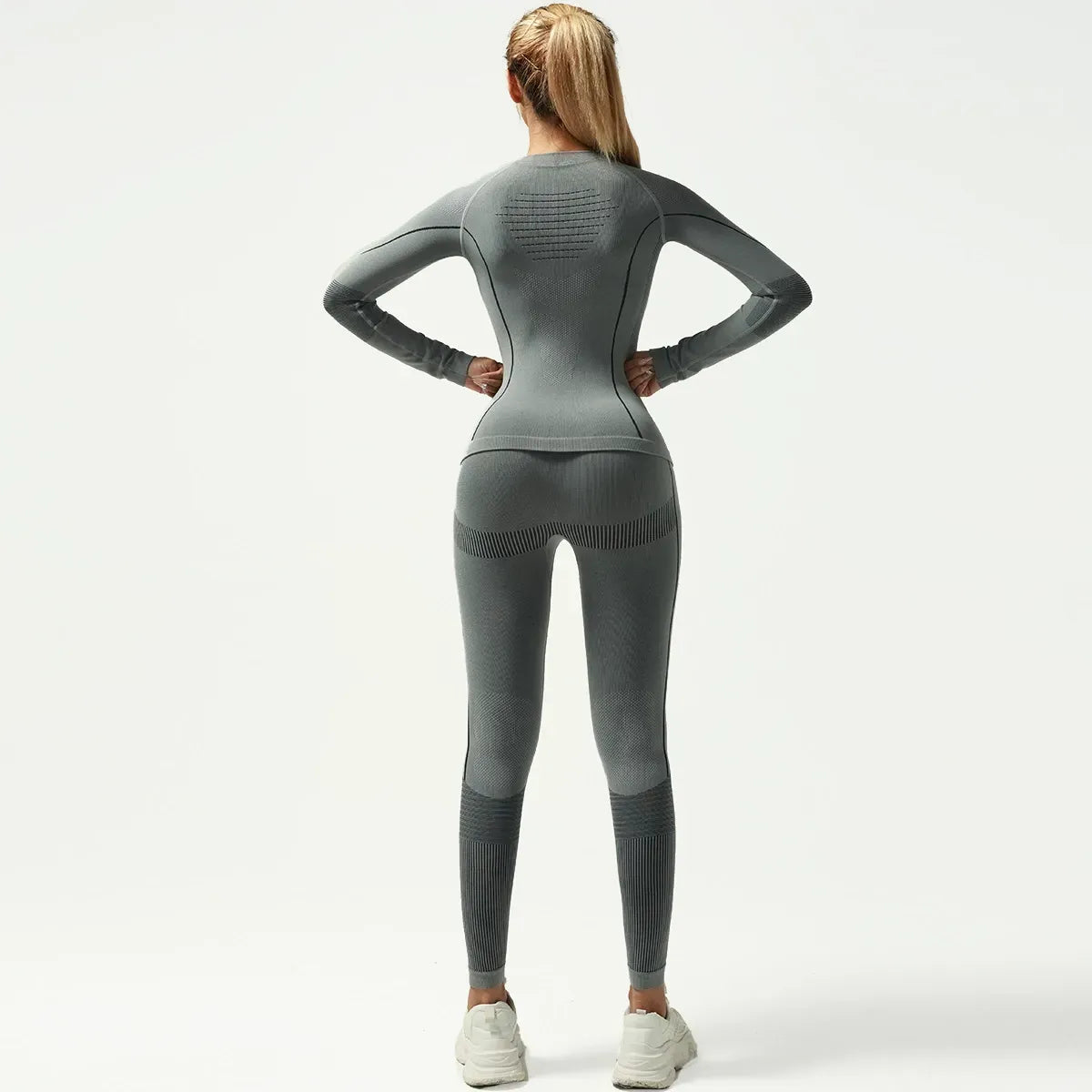 Women’s Gray Thermal Base Layer Set